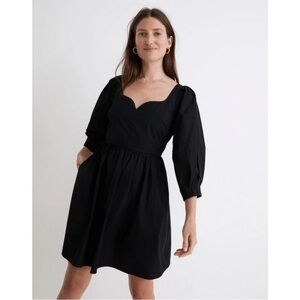 Madewell Poplin Puff Sleeve Mini Dress